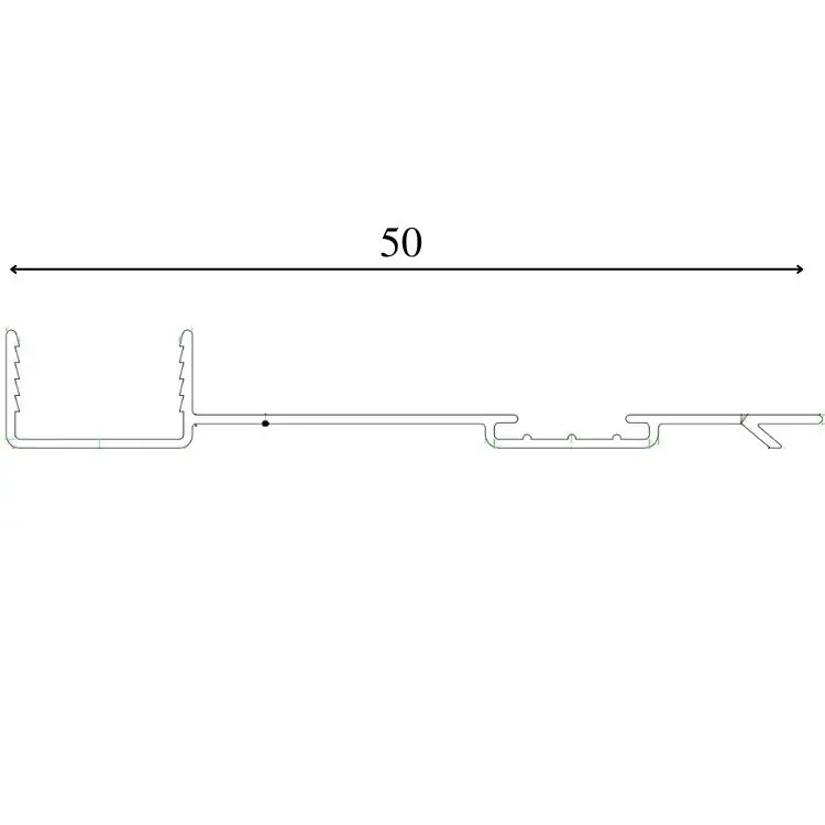 Korting Profilo per falso telaio in legno e alluminio, larghezza 50 mm, lunghezza 5000 mm, materiale Alluminio