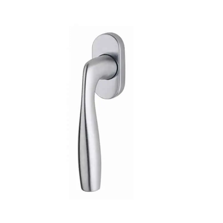 Speciale Aanbieding Maniglia martellina DK Shark per serramento, lunghezza quadro 7x40 con bussole, Zalor finitura Cromo Satinato