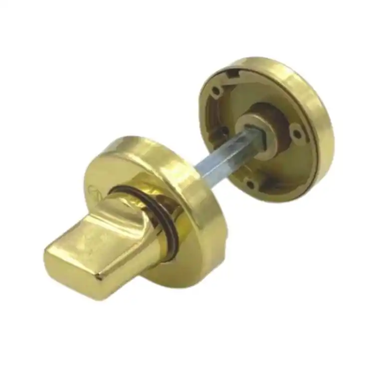 Nottolino Wc tondo Milena Ghidini per porta interna, diametro 50x7 mm, quadro 6 mm, Ottone finitura Lucido Verniciato Hoge Kwaliteit
