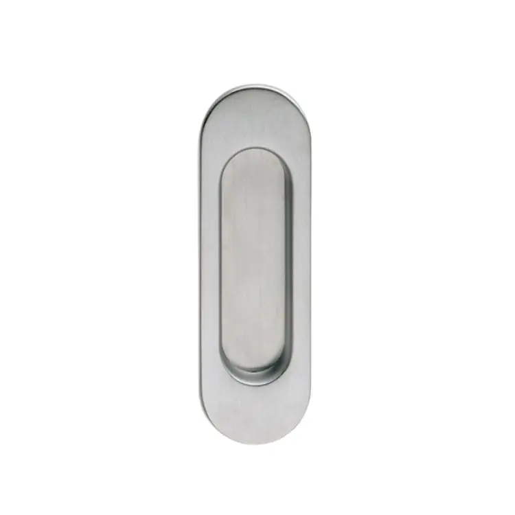 Op = Op Maniglia incasso Ghidini Ovale Copriviti per porta scorrevole, ovale, Ottone finitura Cromo Satinato