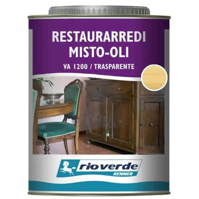 Restaurarredi misto-oli Rioverde VA1200 Renner, per legno, confezione 750 ml, finitura Trasparente Premium