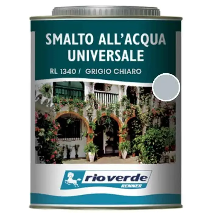 Nu Kopen Smalto ad acqua Rioverde RL1340 Renner, per legno e ferro, confezione 750 ml, finitura Grigio Chiaro