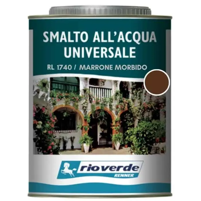 Smalto ad acqua Rioverde RL1740 Renner, per legno e ferro, confezione 750 ml, finitura Marrone Morbido Koop Vandaag