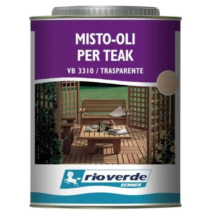 Olio rivitalizzante Rioverde VB3310 Renner, per legno teak, confezione 750 ml, finitura Trasparente Ambrato Bestel Nu