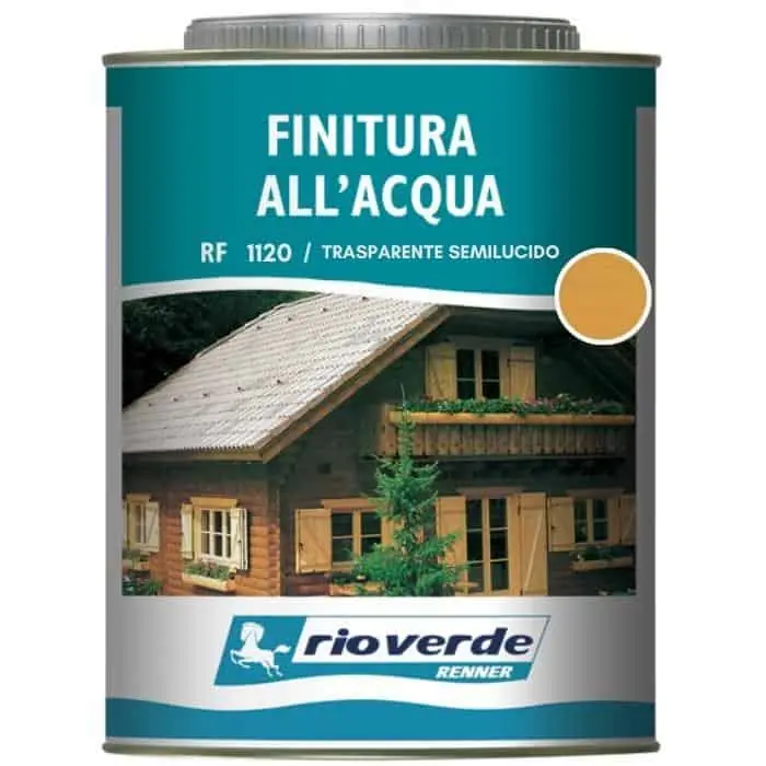 Finitura ad acqua Rioverde RF1120 Renner, per legno, confezione 2500 ml, colore Trasparente Semilucido Populair