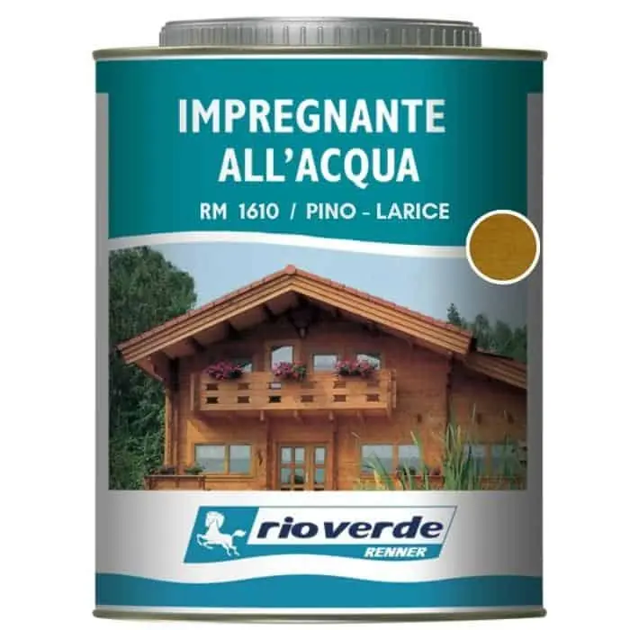 Laatste Versie Impregnante ad acqua Rioverde RM1610 Renner, per legno, confezione 750 ml, finitura Pino Larice