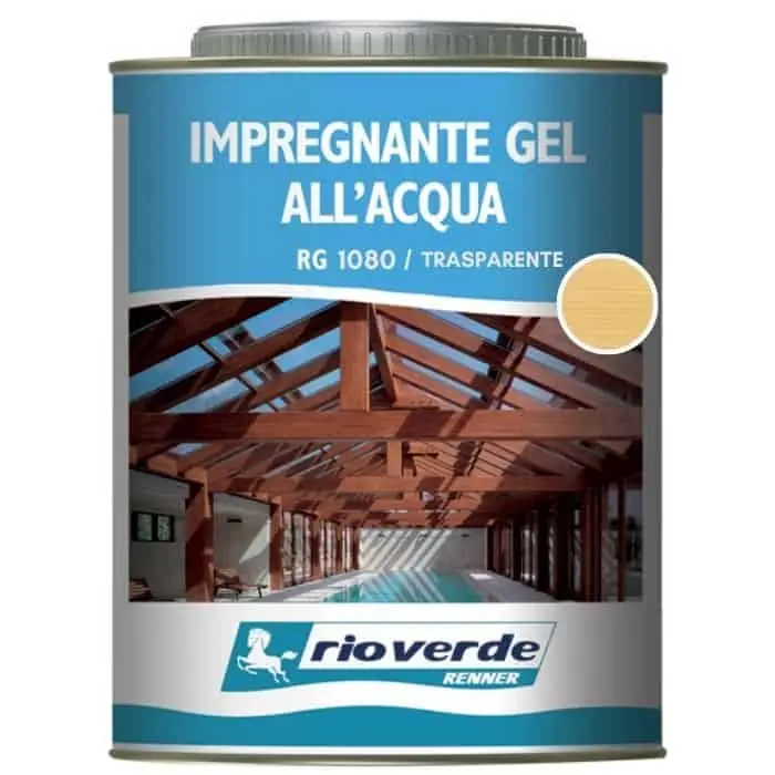 Direct Beschikbaar Impregnante gel Rioverde RG1080 Renner, per superfici in legno, confezione 750 ml, finitura Trasparente