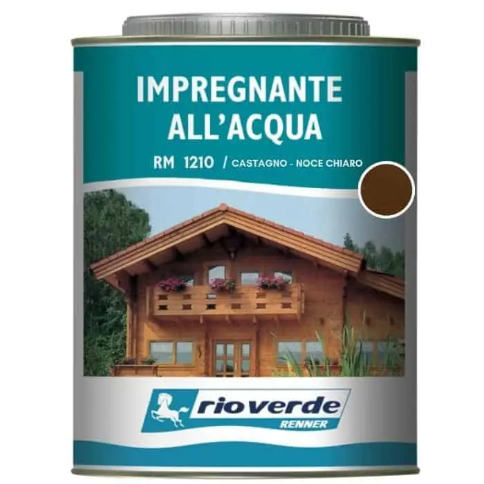 Superprijs Impregnante ad acqua Rioverde RM1210 Renner, per legno, confezione 750 ml, finitura Castagno Noce Chiaro