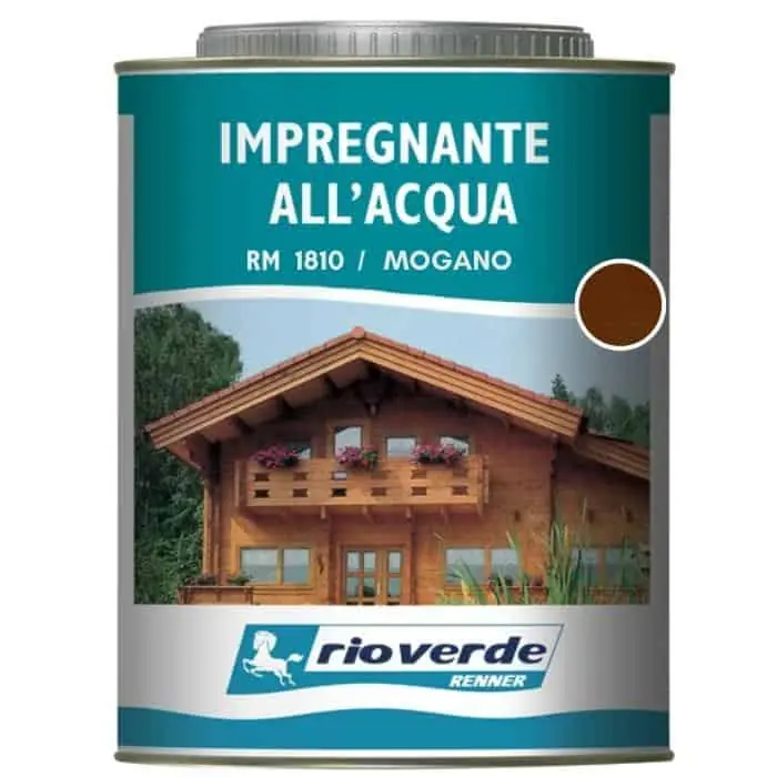 Op = Op Impregnante ad acqua Rioverde RM1810 Renner, per legno, confezione 2500 ml, finitura Mogano