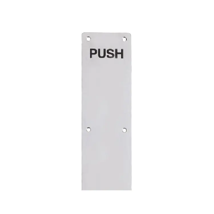 Placca Z35 TP Reguitti per arredo, simbolo PUSH, dimensioni 75x350 mm, Acciaio INOX Satinato 304 Exclusieve Aanbieding
