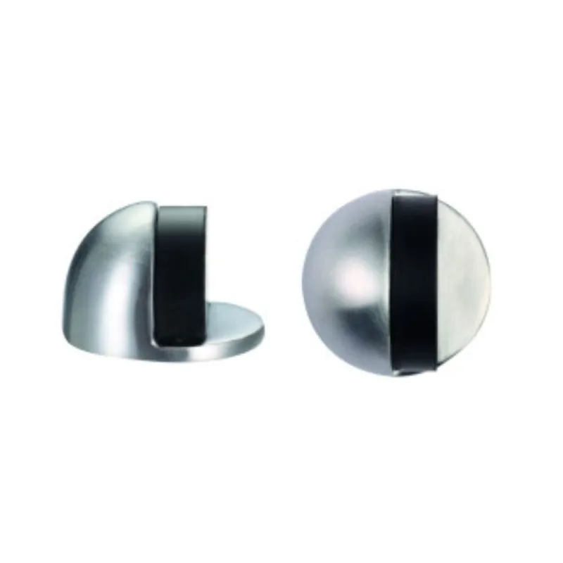 Fermaporta Z05 FE Reguitti a pavimento per Interni/esterni, diametro 45 mm, gommino Nero, Acciaio Inox finitura Satinato 304 Hete Deal