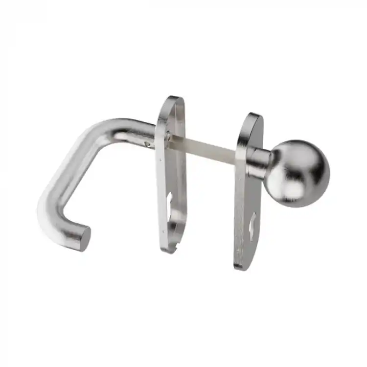 Lage Kosten Maniglia Stoccolma L15 Reguitti per porta, antifuoco, POMOLO e placca foro Yale quadro 9 mm, interasse 72 mm, Acciaio Inox Satinato 304