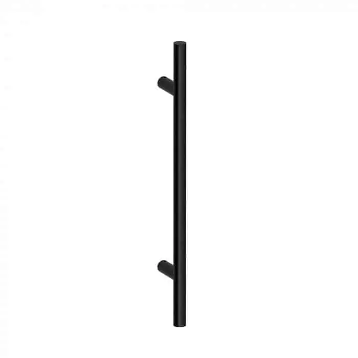 Premium Maniglione Frankfurt 30 Reguitti per porta, supporti dritti, dimensioni 30x660 mm, interasse 500 mm, Acciaio Inox finitura Nero Opaco