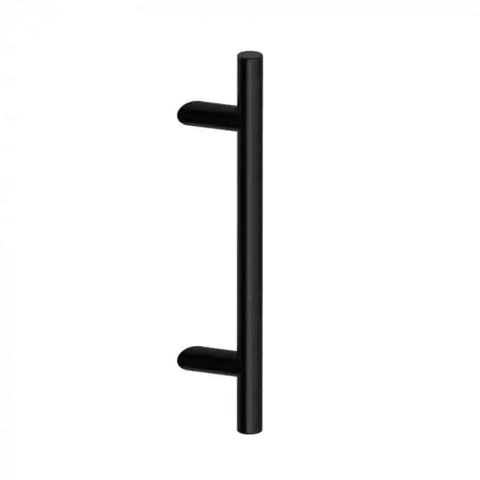 Alleen Vandaag Maniglione Frankfurt 30 S Reguitti per porta, supporti inclinati, dimensioni 30x460 mm, interasse 300 mm, Acciaio Inox finitura Nero Opaco