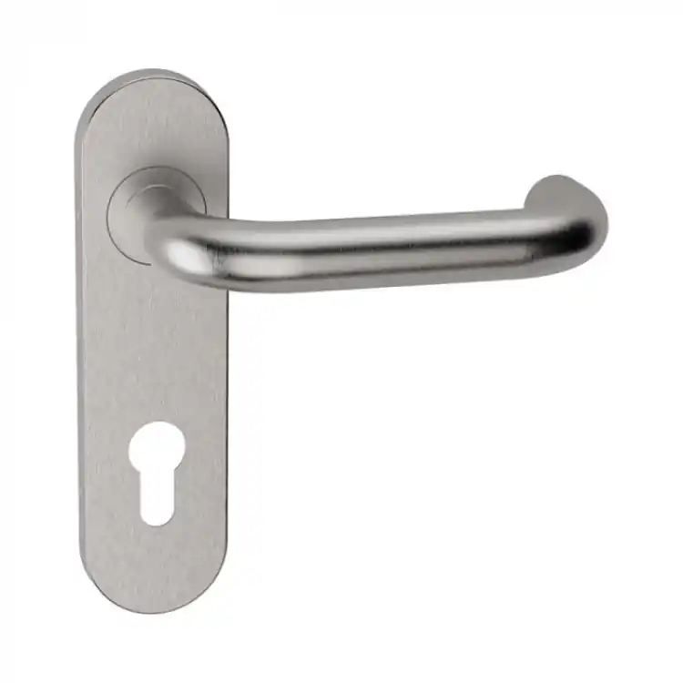 Maniglia Stoccolma L15 Reguitti per porta, antifuoco, placca foro Yale quadro 9 mm, interasse 72 mm, Acciaio Inox Satinato 304 Bestseller