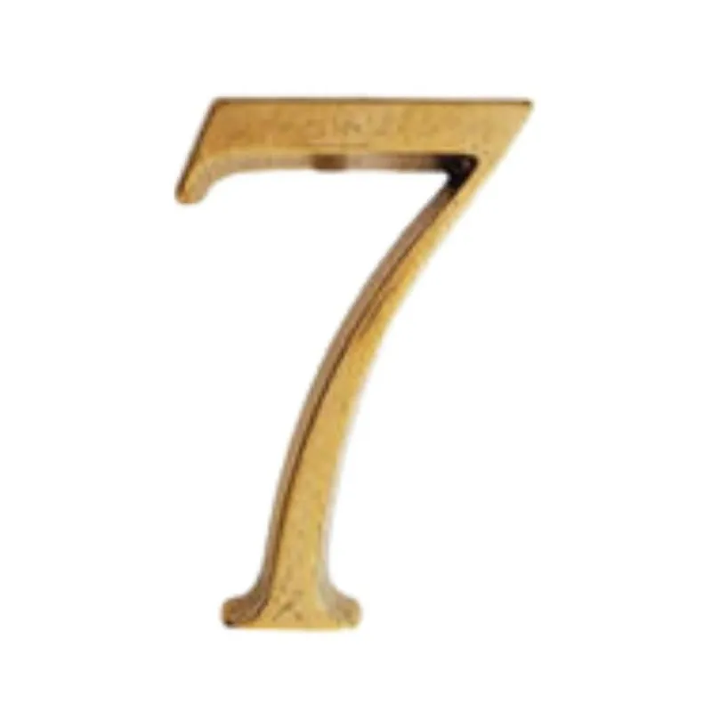 Goedkoop Numero civico numero 7 705NP Reguitti per porta, con pioli, altezza 80 mm, Ottone finitura Verniciato Lucido