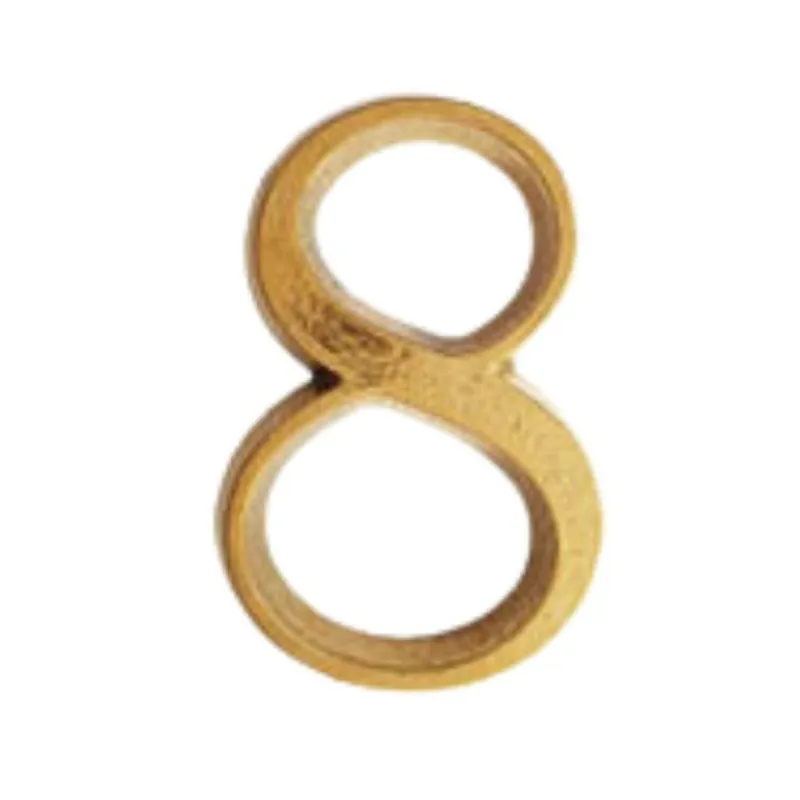 Flitsaanbieding Numero civico numero 8 705NP Reguitti per porta, con pioli, altezza 80 mm, Ottone finitura Verniciato Lucido