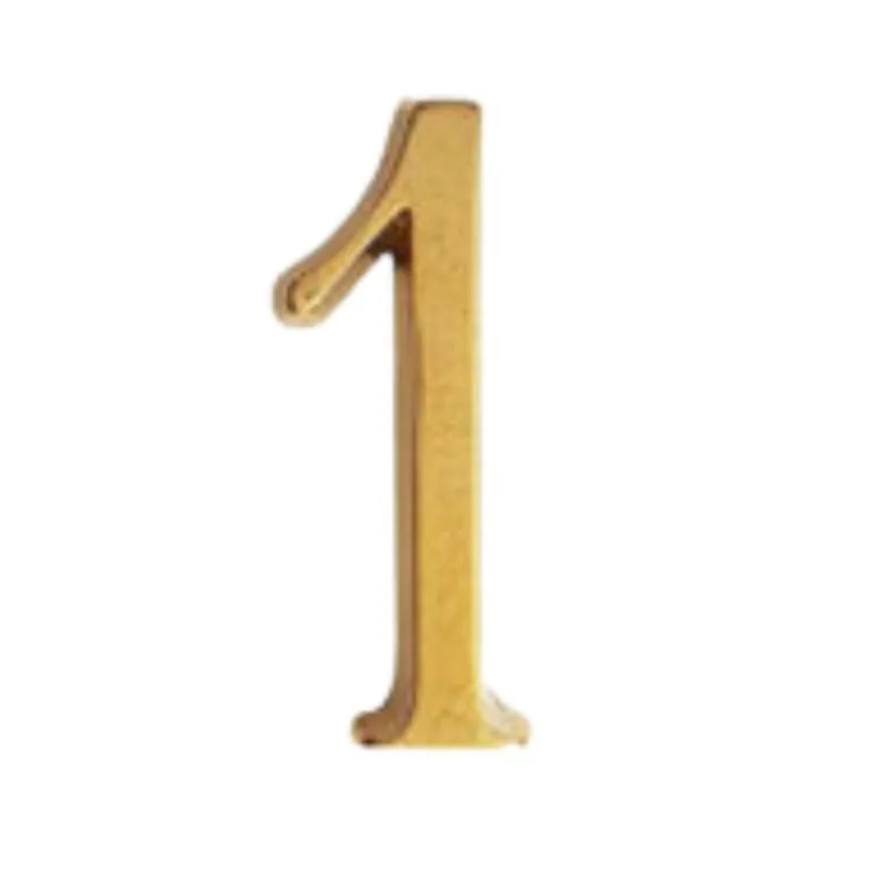 Numero civico numero 1 705NP Reguitti per porta, con pioli, altezza 80 mm, Ottone finitura Verniciato Lucido Must-Have