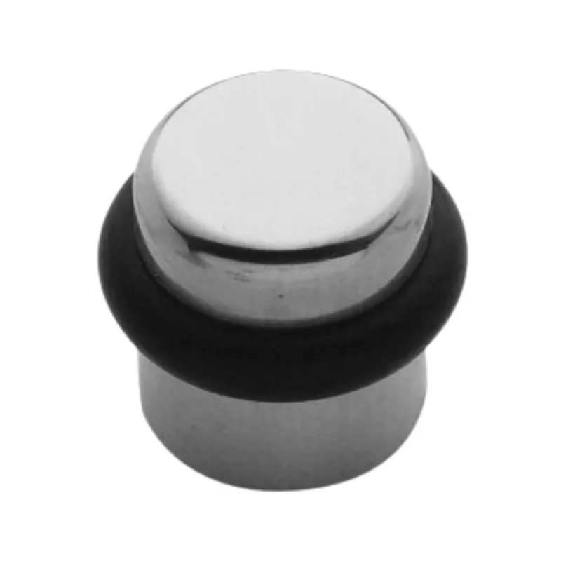Actieprijs Fermaporta 200 FE Reguitti a pavimento per interni, dimensioni 28x31 mm, gommino nero, Ottone finitura Cromato Satinato