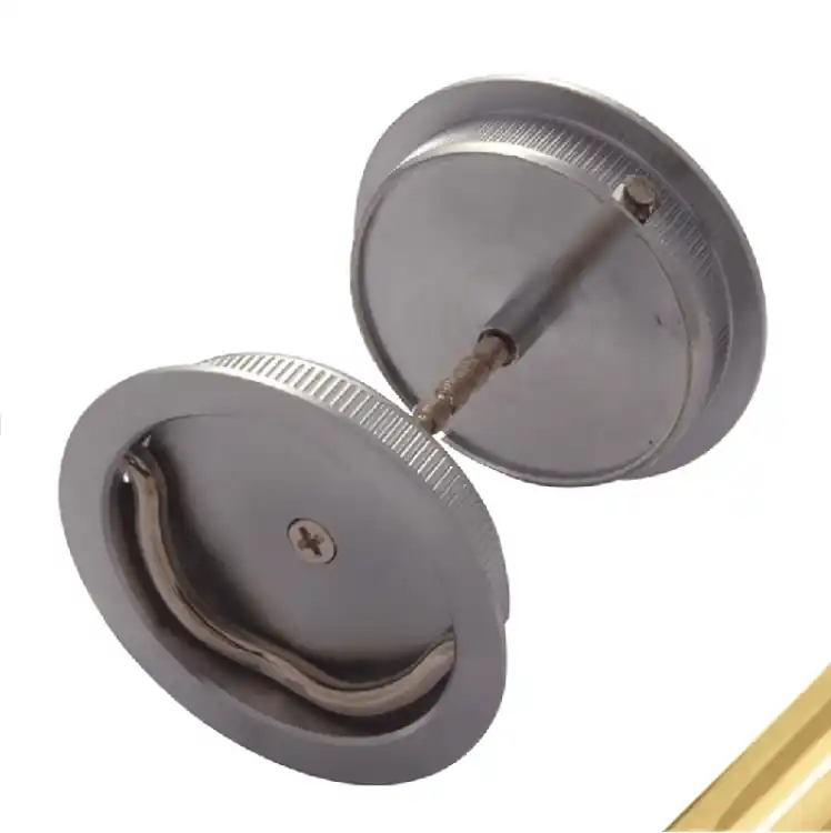 Favoriet Coppia placche 543 CP Reguitti a incasso per scorrevole, tonde con anello, diametro 48 mm, finitura Ottone Lucido