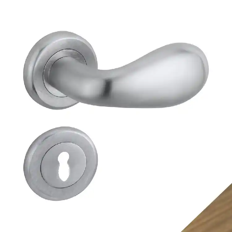Maniglia Gentile 382 Reguitti per porta, rosetta tonda 50x9 mm foro Yale, finitura Bronzato Graffiato Beste Prijs