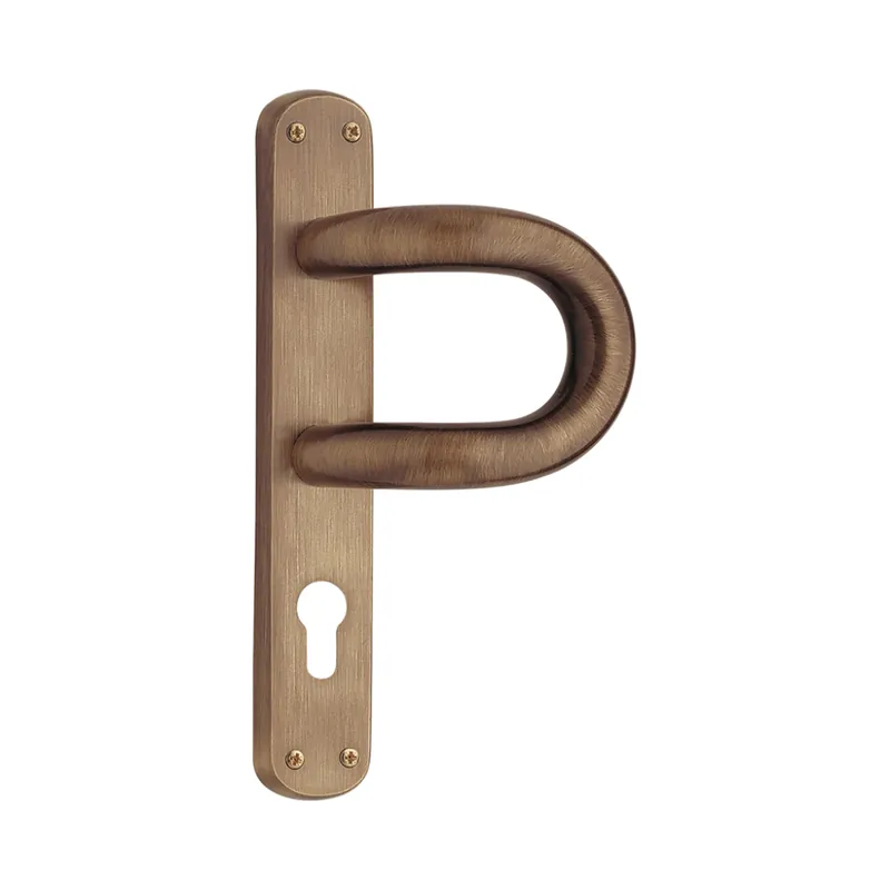 Beperkt Aanbod Maniglione Universo 316 Reguitti per porta, spostato, foro Yale, ingombro 101x255 mm, finitura Bronzato Graffiato