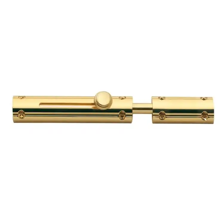 Betrouwbaar Catenaccio 072 CT Reguitti per porta, orizzontale tondo CON INCONTRO, lunghezza 300 mm, finitura Ottone Lucido