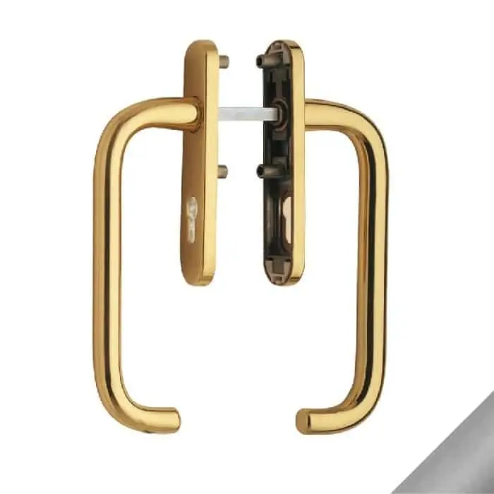 Maniglione accoppiato Enea 030 Reguitti per alzante, dritto, foro Yale, finitura Cromato Satinato Nieuw