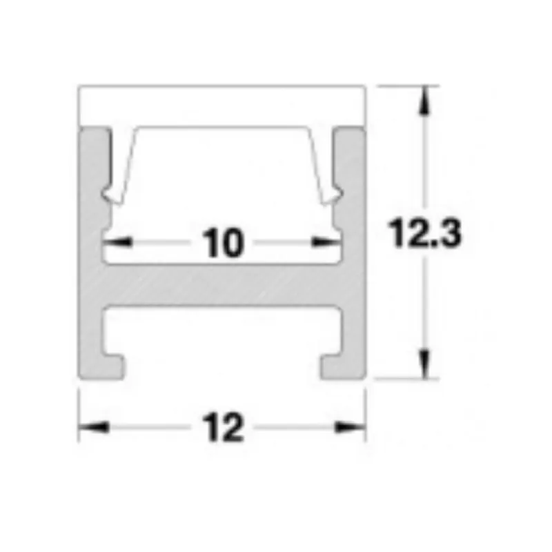 Flitsaanbieding Profilo Slim per illuminazione led, dimensione 12,00x12,30 mm, lunghezza 3000 mm, Alluminio finitura Argento Anodizzato