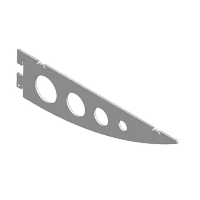 Veilige Betaling Supporto forato Vela Km02 Kremens per mensola in legno e vetro, lunghezza 180 mm, Alluminio finitura Argento Anodizzato