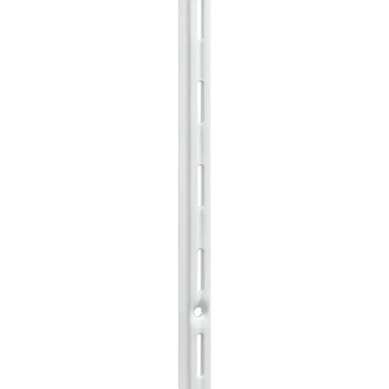 Coppia cremagliera esterna PR02 Pratico per pareti attrezzate, feritoia singola, dimensione 16x12 mm, lunghezza 2500 mm, Acciaio Bianco Verniciato Direct Beschikbaar