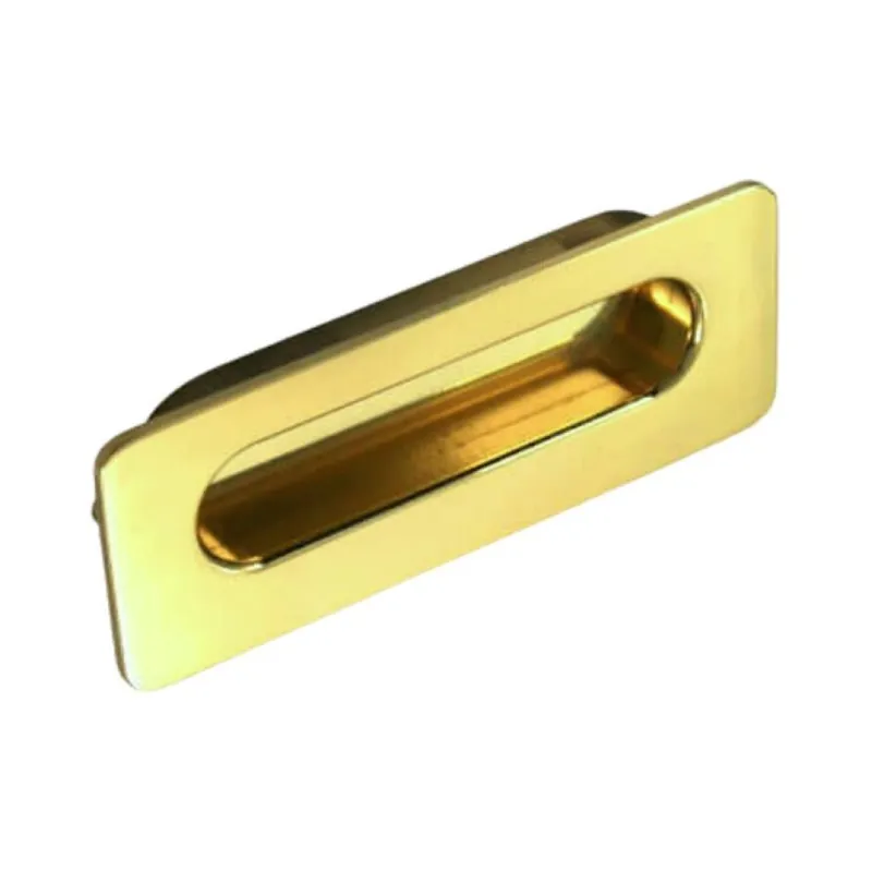 Beperkte Voorraad Maniglia incasso 598 Omporro per mobile, dimensione foro 112x30x10 mm, esterno 142x42 mm, Ottone finitura Lucido Verniciato