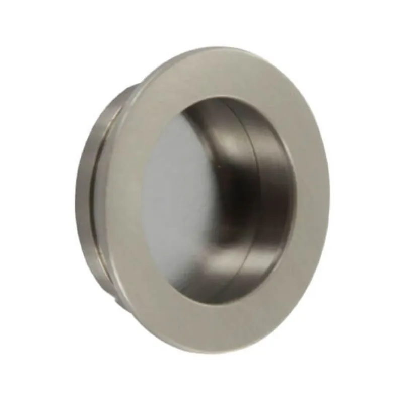 Finale Uitverkoop Maniglia incasso 595 Omporro per mobile, diametro foro 26x10 mm, esterno 30x2 mm, Ottone finitura Nickel Satinato