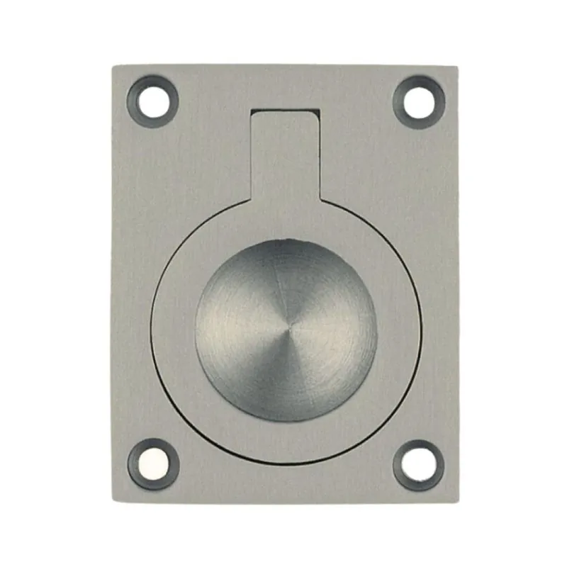 Maniglia incasso 587 Omporro per mobile, diametro foro 35x10 mm, esterno 60x47 mm, Ottone finitura Nickel Satinato Beperkte Voorraad