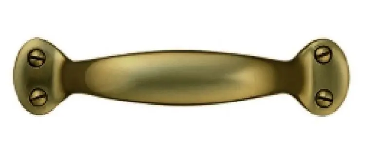 Maniglia per mobile OMP Porro, interasse 64 mm, finitura Ottone Antico Op = Op