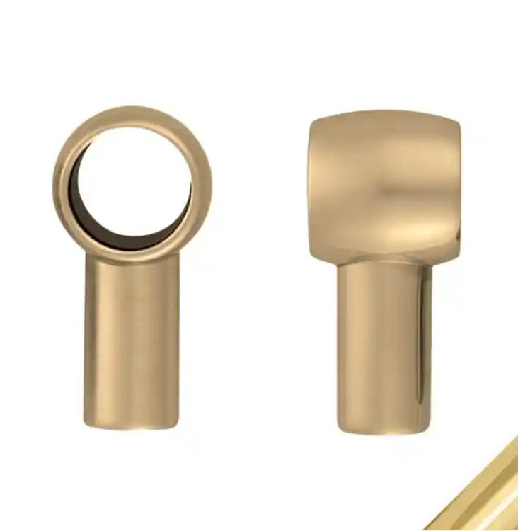 Supporto passante 2000 Porro ad anello per tubo Reling, dimensioni 16x46 mm, finitura Oro Lucido Nu Kopen