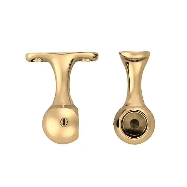 Hoge Kwaliteit Supporto laterale 874 Porro per tubo tenda Reling Destro, dimensioni 16x48 mm, finitura Oro Lucido