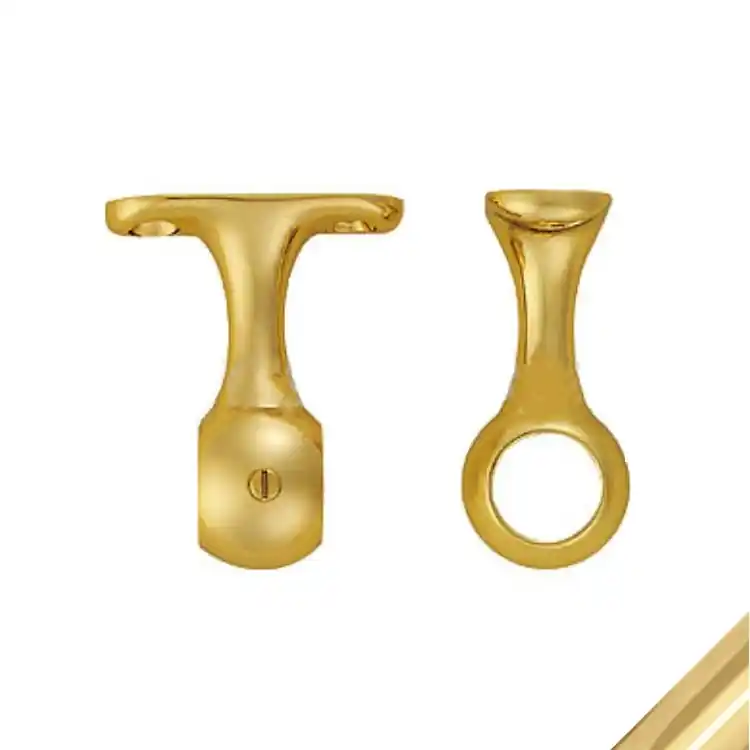 Bestel Nu Supporto centrale 874A Porro per tubo tenda Reling, dimensioni 16x48 mm, finitura Oro Lucido