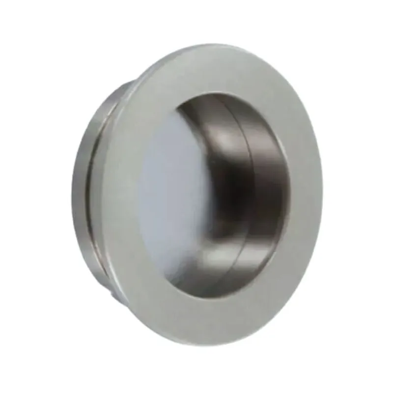Maniglia incasso 595 Omporro per mobile, diametro foro 40x10 mm, esterno 48x2 mm, Ottone finitura Cromo Satinato Finale Uitverkoop