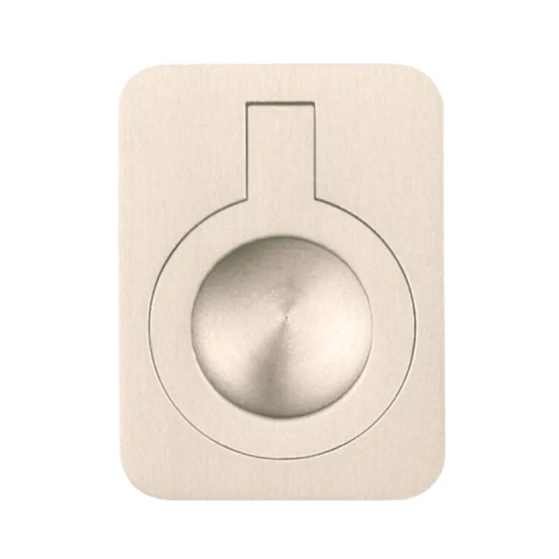 Maniglia incasso 587BA Omporro per mobile, diametro foro 28x10 mm, esterno 51x38 mm, Ottone finitura Nickel Lucido Lage Prijs