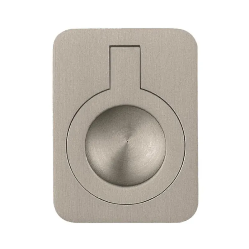 Maniglia incasso 587BA Omporro per mobile, diametro foro 24x10 mm, esterno 40x30 mm, Ottone finitura Nickel Satinato Betaalbaar