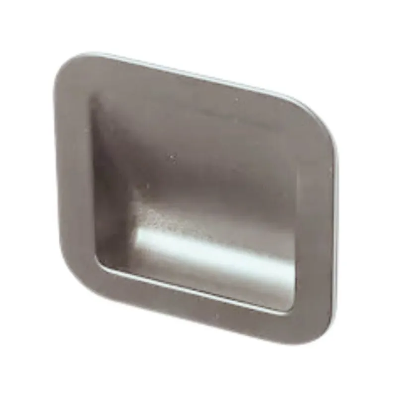 Maniglia incasso Smooth MN1117Z Pamar per mobile, dimensione foro 57x50x20 mm, esterno 70x70 mm, Zama finitura Zinco Opaco Metallizzato Snelle Levering
