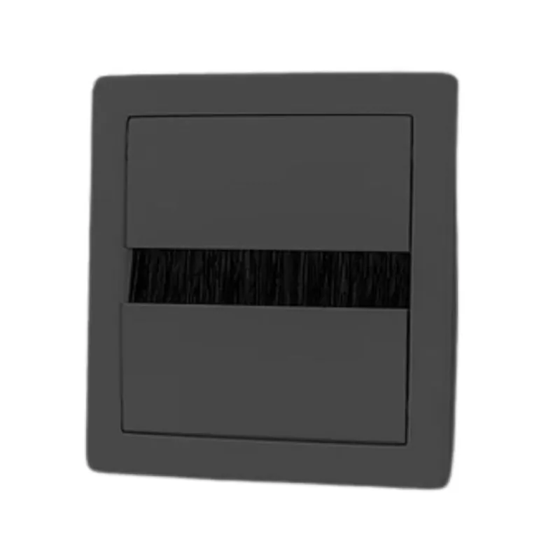 Bocchetta passacavi PC2000 Pamar per scrivania e mobile, dimensione 80x80 mm, Alluminio finitura Nero opaco Finale Uitverkoop
