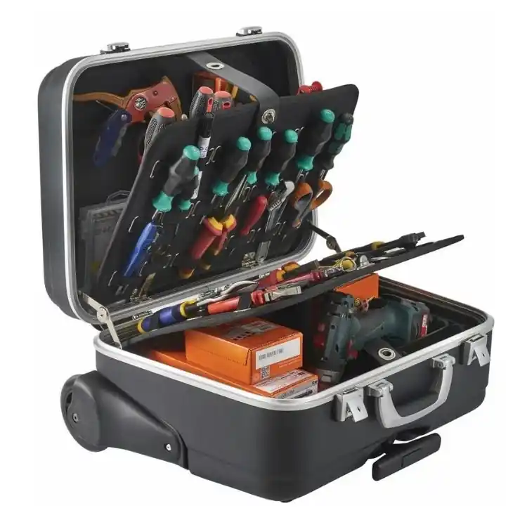 Trolley portautensili professionale PC620E Plano, chiusure in Acciaio con doppia chiave, antiurto, 2 portaminuterie, dimensioni 510x410x260 mm, in ABS Bestel Nu