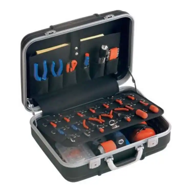 Valigia portautensili professionale PC400E Plano, chiusure in Acciaio con chiave, antiurto, 2 portaminuterie, dimensioni 510x430x210 mm, in ABS Speciale Aanbieding