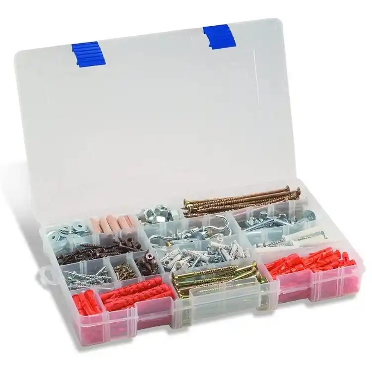 Koopje Portaminuterie 3700 PRO Plano, con maniglia, da 4 a 24 scomparti, dimensioni 36x23x5 mm, Trasparente