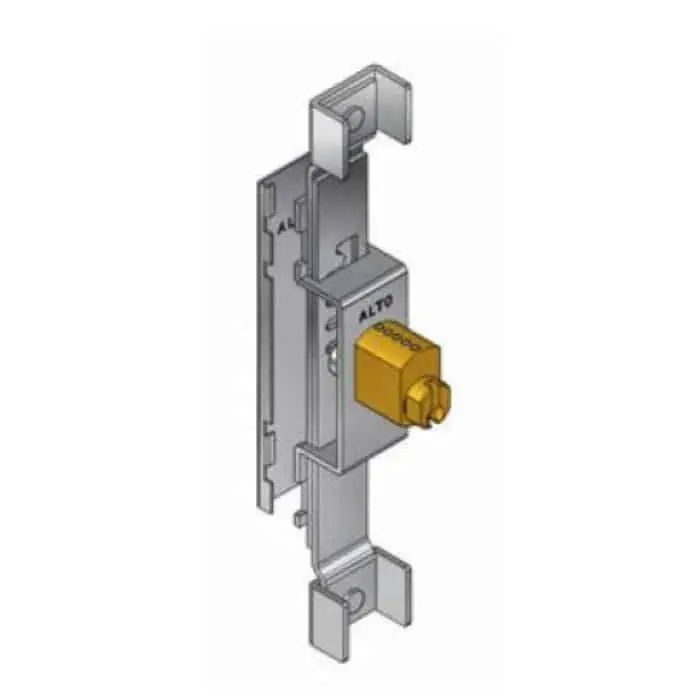 Direct Beschikbaar Serratura 6610 Prefer da applicare per cancelletto estensibile, cilindro fresato, a cremagliera, finitura Ottone