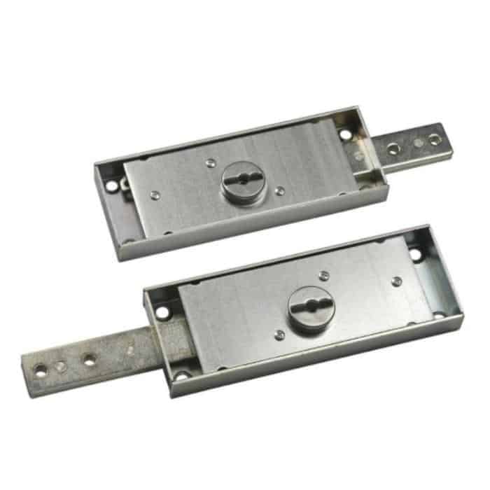 Gecertificeerd Coppia serrature Potent per serranda, a cilindro, laterali Destra + Sinistra, dimensioni 155x56x18,5 mm