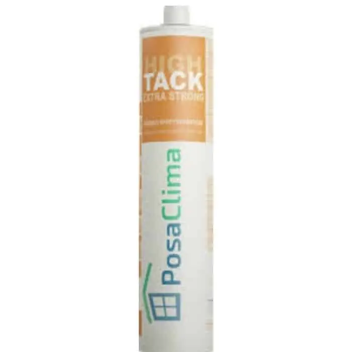 Adesivo High Tack Extra Strong PosaClima, per coprifilo in PVC, effetto ventosa, cartuccia 290 ml, finitura Bianco Premium