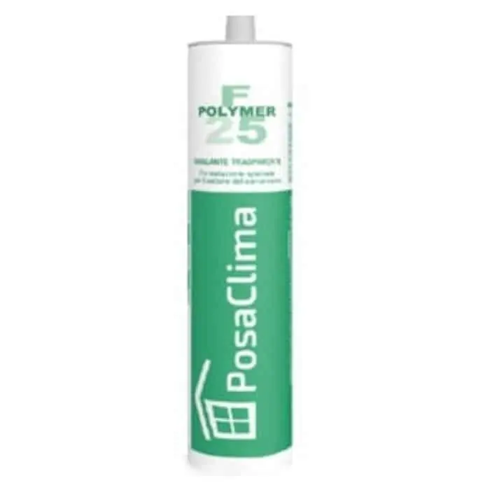 Sigillante ibrido F POLYMER 25 PosaClima per traversa inferiore telaio, a base MS Polimero, fiinitura Trasparente Lage Prijs